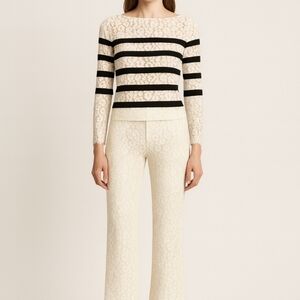 Michael Kors Collection Ivory Lace Flare Pants